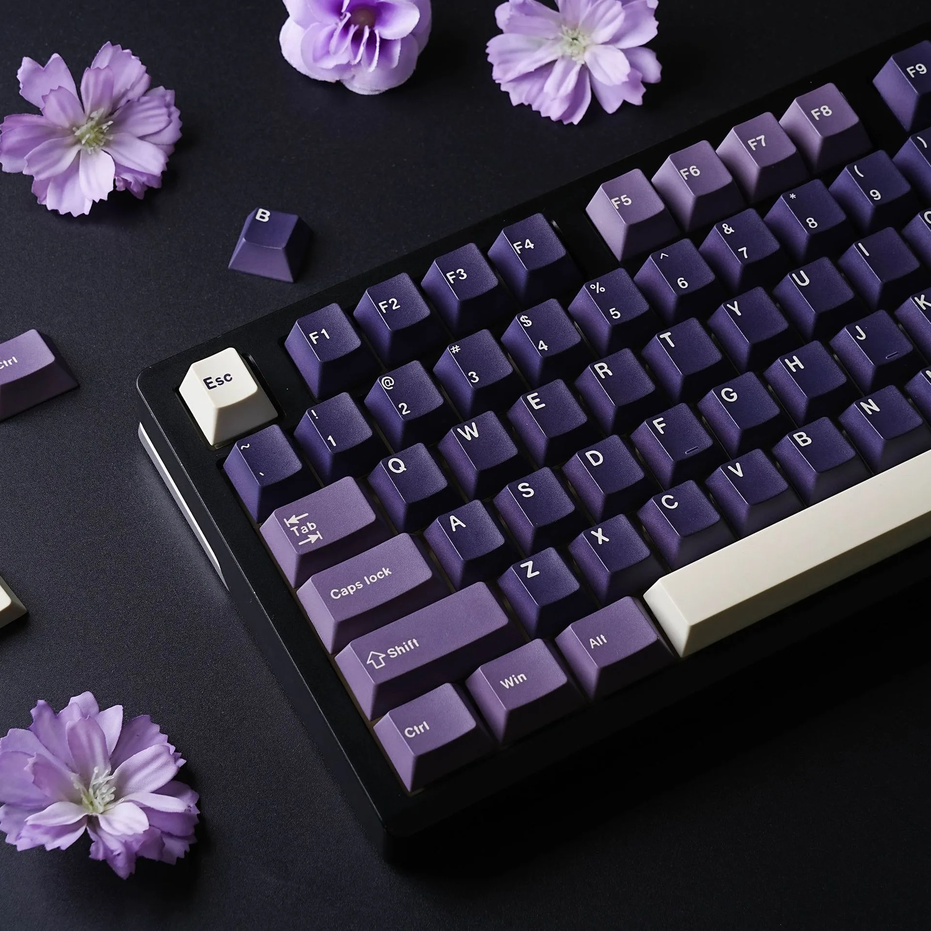 Mechanical Keyboard Purple keycaps 7U ISO Russian Spanish French Abnt2 Japanese Korean German Arabic Cherry Profile PBT Keycap