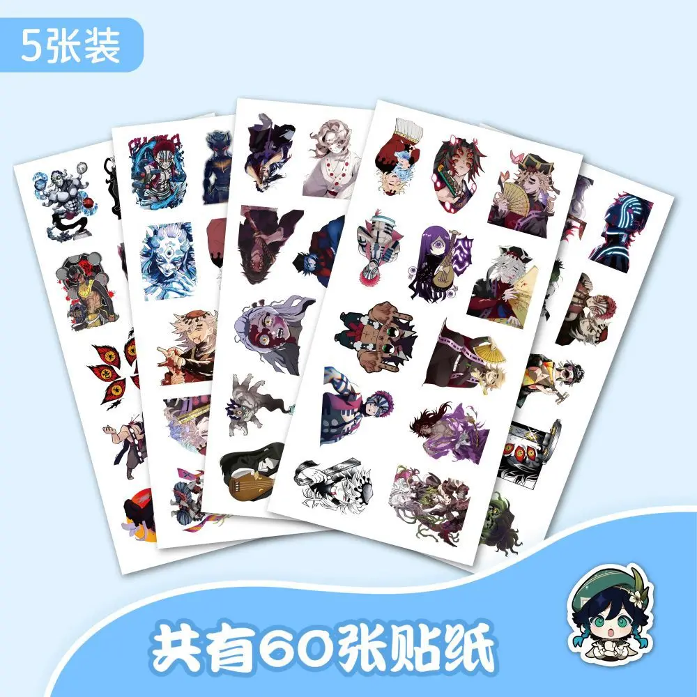 60Pcs Anime Ghost Month Cartoon Cool Stickers Akaza Kokushibo Waterproof Decoration Laptop Guitar Skateboard Children's Toy Gift