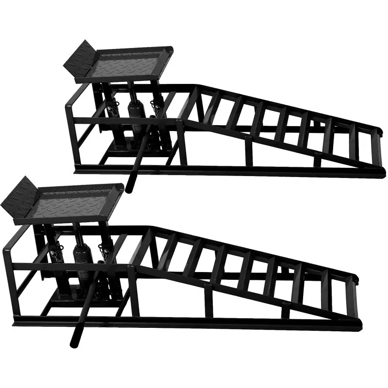 Auto Truck Service Lifts Garage Car Ramps Black 5 Ton,Automotive Hydraulic Lift Repair Frame Lift(2 Pack) Black