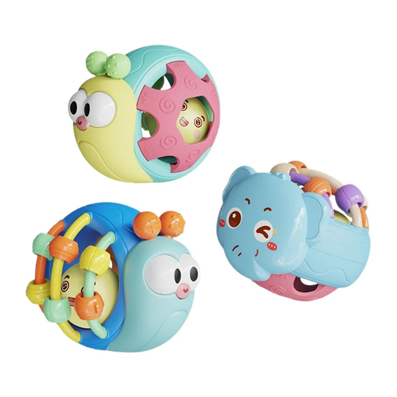 Babybälle, Rassel, Tröster, Spielzeug, weicher Hand-Greifball, pädagogisches sensorisches Spielzeug, Aktivität, Krabbelspielzeug für Babys, 0, 6, 12 Monate
