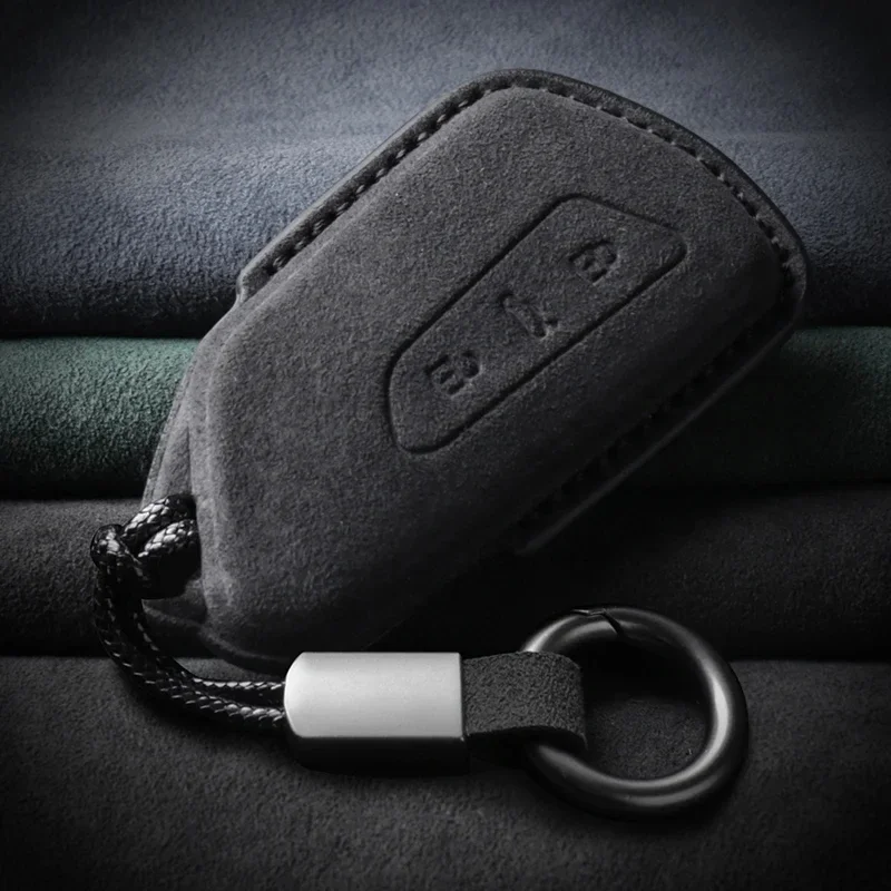 Suede Leather Car Key Case Cover Shell Fob For Volkswagen VW Magotan Sagitar Tiguan Tayron Golf Lamando Polo BORA Passat Lavida