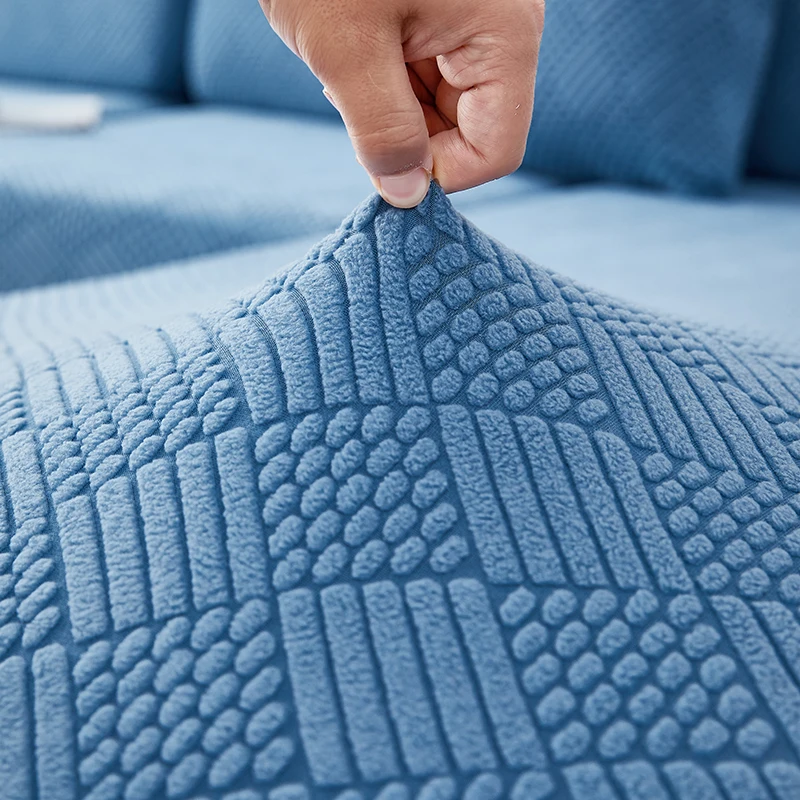 thick jacquard plush sofa cushion cover chalse long back cushion slipcover stretch protector for 1/2/3/4 seat couch cover