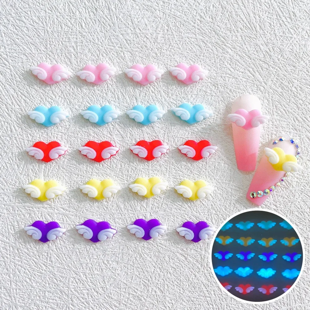 Nail Decorations Manicure Accessories Angel Wings Heart Nail Decorations Nail Rhinestones 3D Nail Art Drills Nail Jewelry