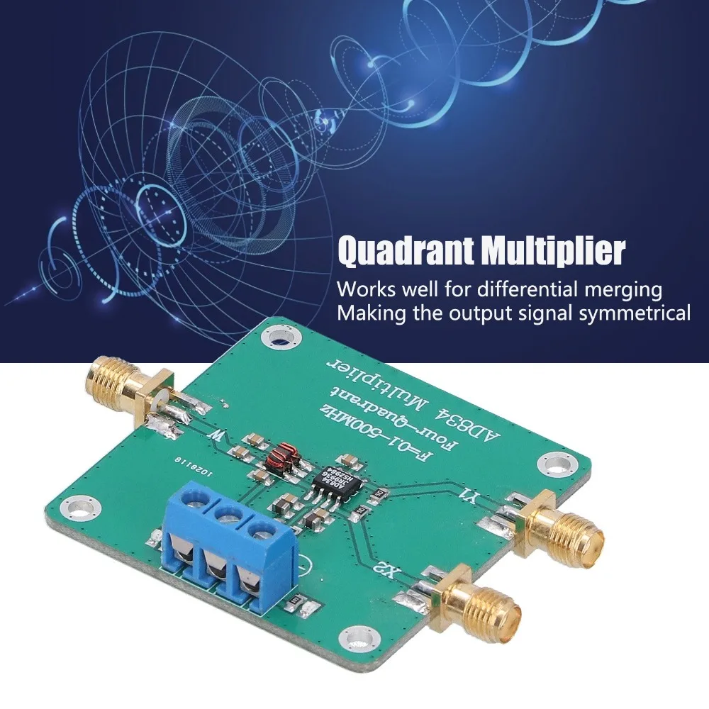 AD834 RF Multiplier Mixer Module 500MHz Bandwidth Four Quadrant Four Quadrant Multiplier Board 0.1-500MHz Test Parts