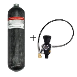 TUXING 300Bar 4500Psi 3L High Pressure Tank Carbon Fiber Cylinder HPA Double Meter Regulating Valve for Scuba Diving M18*1.5