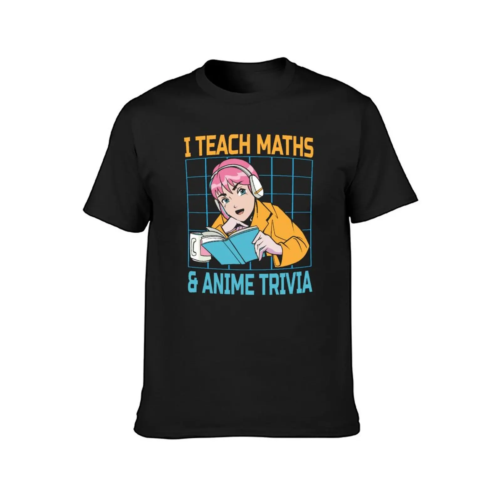 Funny I Teach Math's & Anime Trivia Anime Lovers Vintage T-Shirt oversized boys animal print men graphic t shirts