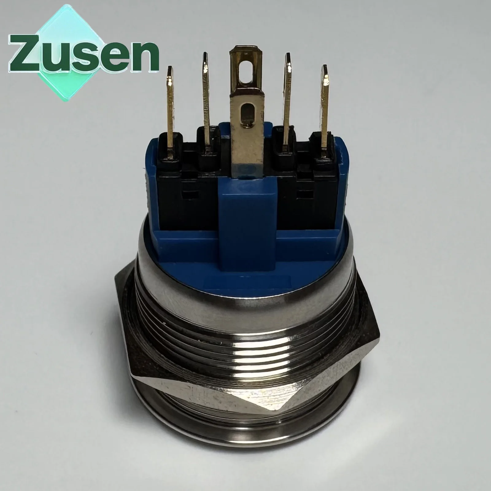 Zusen 22mm Ring Led Illuminated Stainless Steel Push Button Switch 1NO1NC IP65 6V 12V 24V 220V