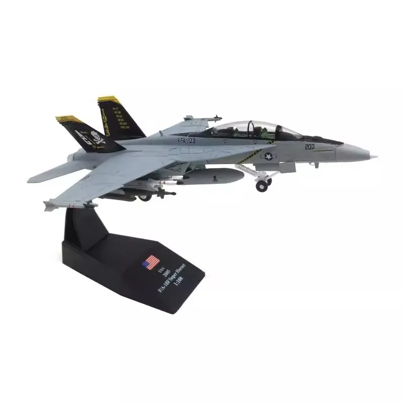 1:100 Scale U.S. Navy F-18 Fighter Jet Model and Display Stand Collectible Gifts Alloy Airplane Model Mini Decoration Home