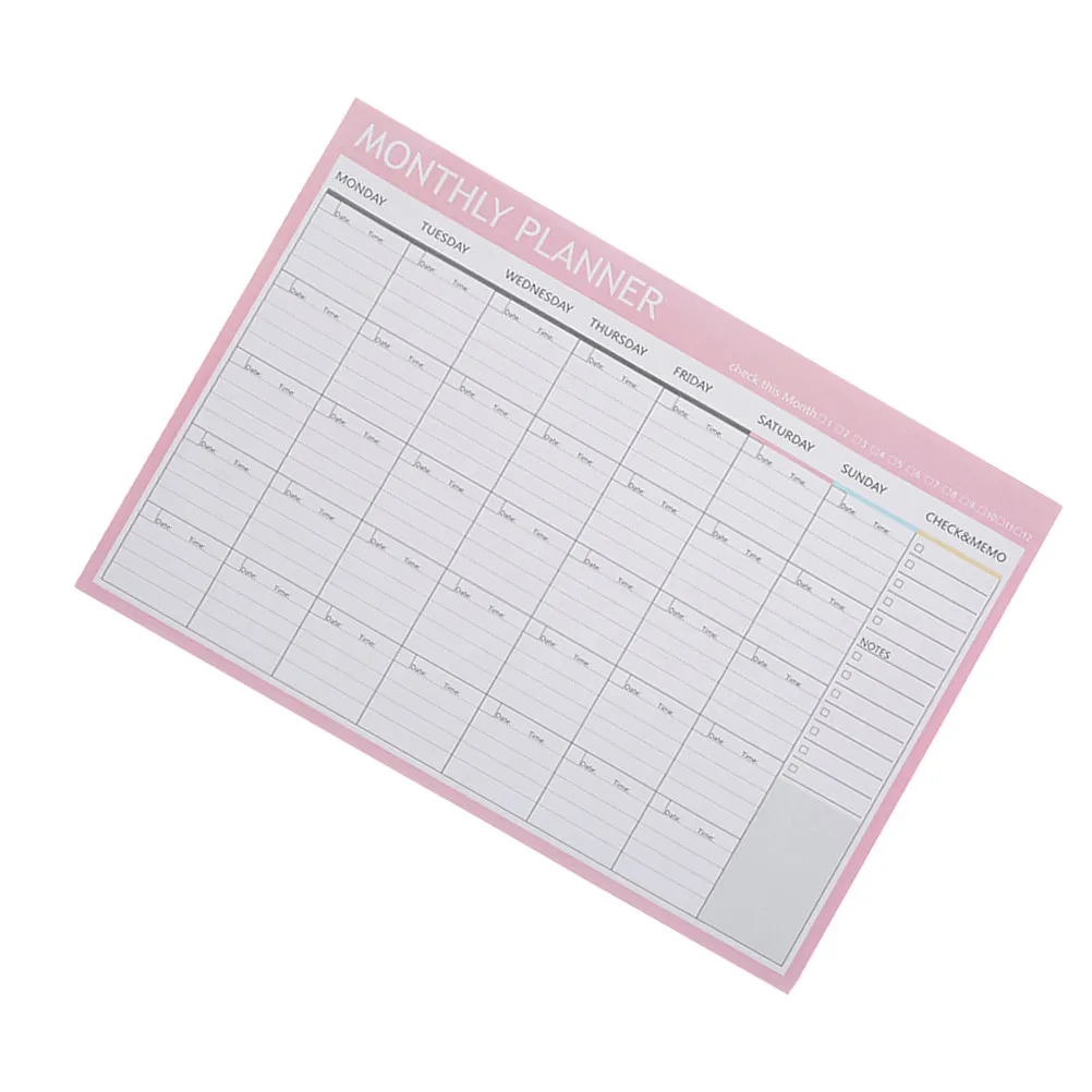 

2Pcs Vibrant Monthly Planning Memo Pad for Students Workers Library Admin Smooth Writing Paper Schedule Organizer Notepad Office