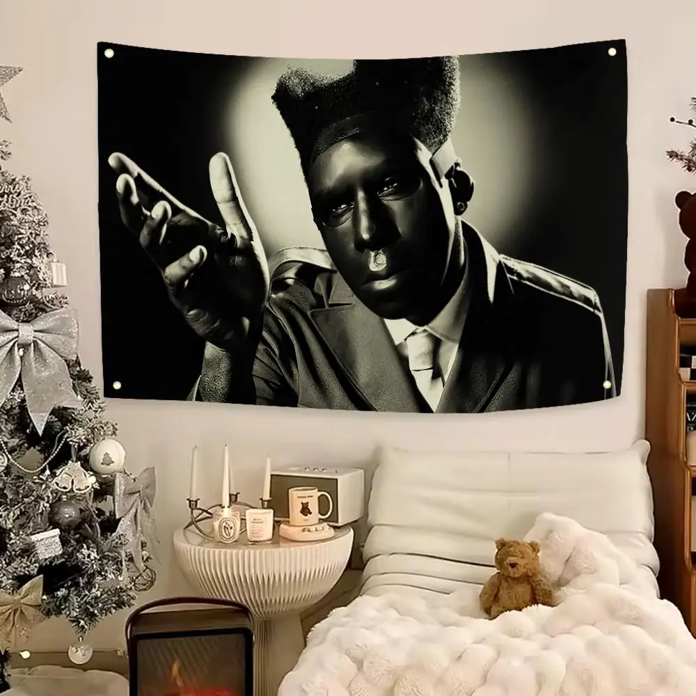 Iconic Rapper Tyler, the Creator Flags Aesthetic Wall Hanging Flag Banner Bedroom Living Room Home Decor Large HD