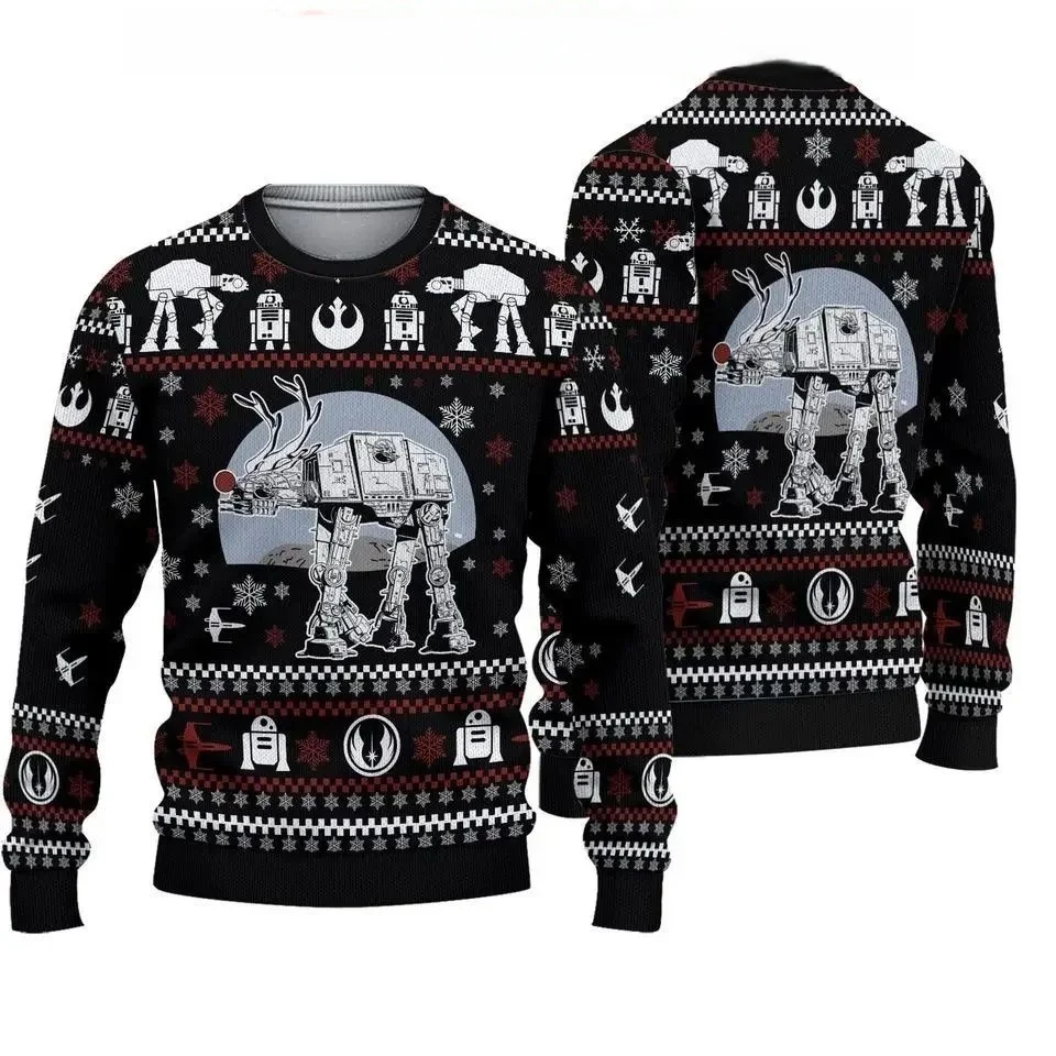 Disney Baby Yoda Christmas Ugly Sweater Men's Womens 3d Ugly Sweater Darth Vader Ugly Christmas Sweater Anime Xmas Sweater Tops