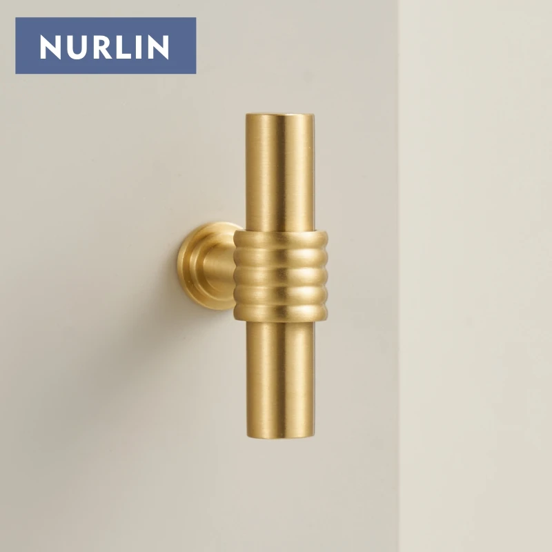 Nurlin massives Messing Vintage Hanfseil Form personalisierte Schrank Möbel Schublade Türgriff Knöpfe T-Bar Pull