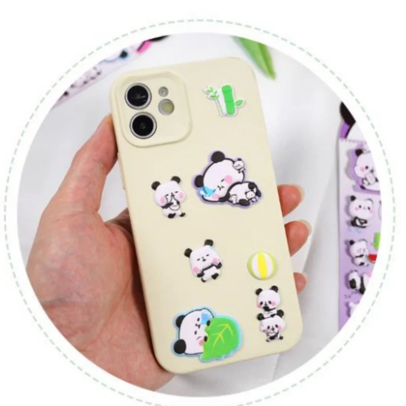4PCs Cute 3D Panda Stickers Cartoon Animals Children’s Reward Stickers Handmade Decoration Photo Album Diary DIY Baby Stickers