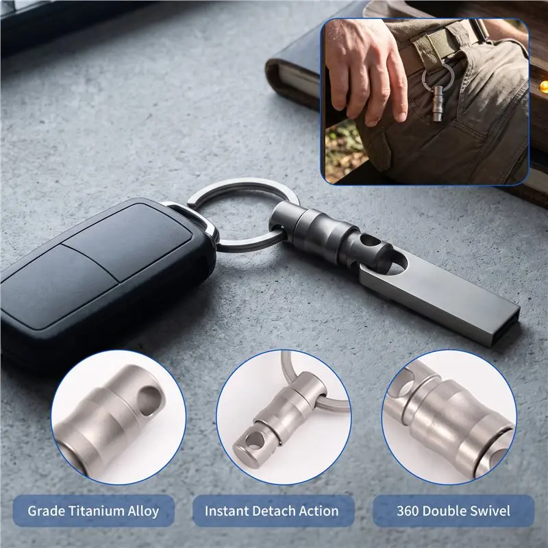 Hot Quick Release For Carabiner Detachable Double Swivel Snap Hook For Car Keys, USB Drives, Tools Keychain