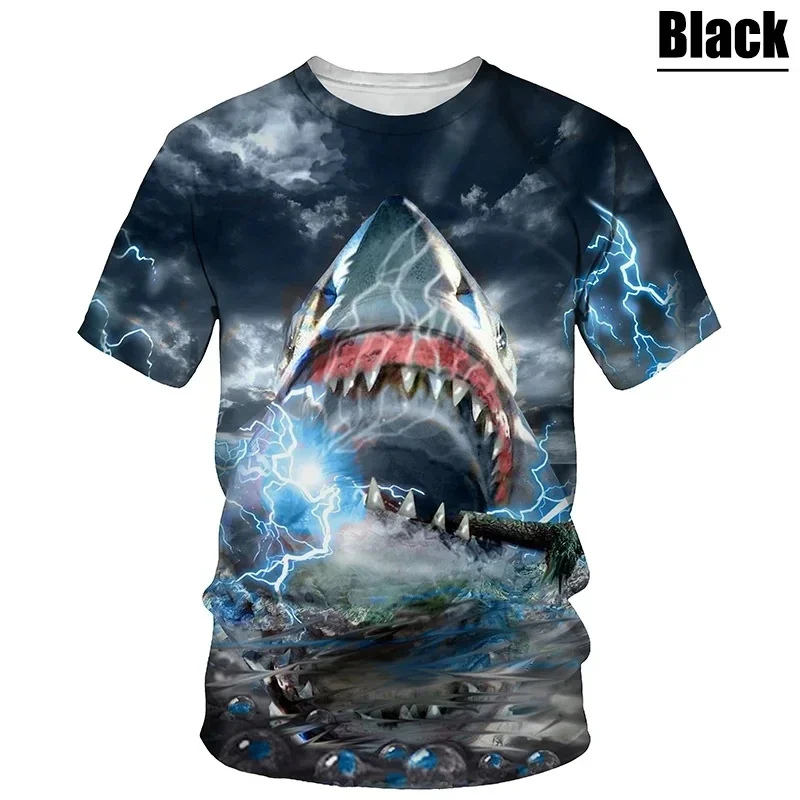 Fashion 3D Printed Shark T Shirt For Men Marine Animal Pattern Tees Summer Street Round Neck Tops Loose Short Sleeve T-Shirts