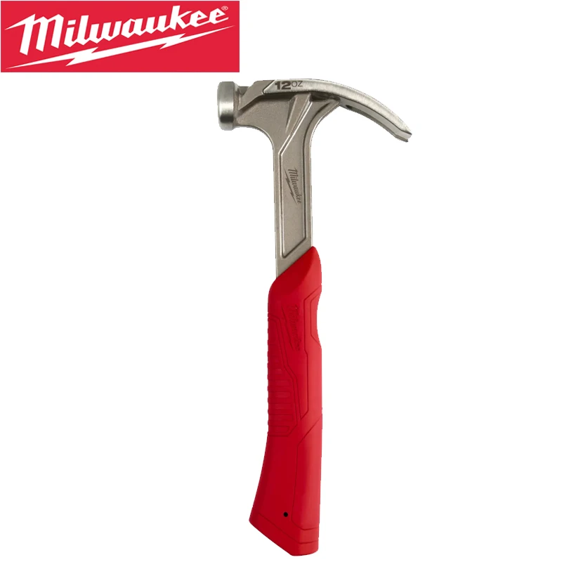 Milwaukee 48-22-9019 Finish Hammer 12oz Smooth Face Hybrid Claw Shock Absorbing Handle High Impact Force Tool Hammer