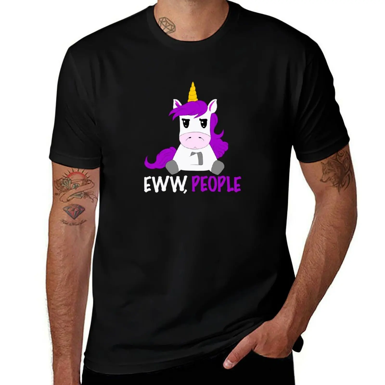 Grumpy Unicorn - EWW, People T-Shirt cotton t shirts man 100% T-Shirt