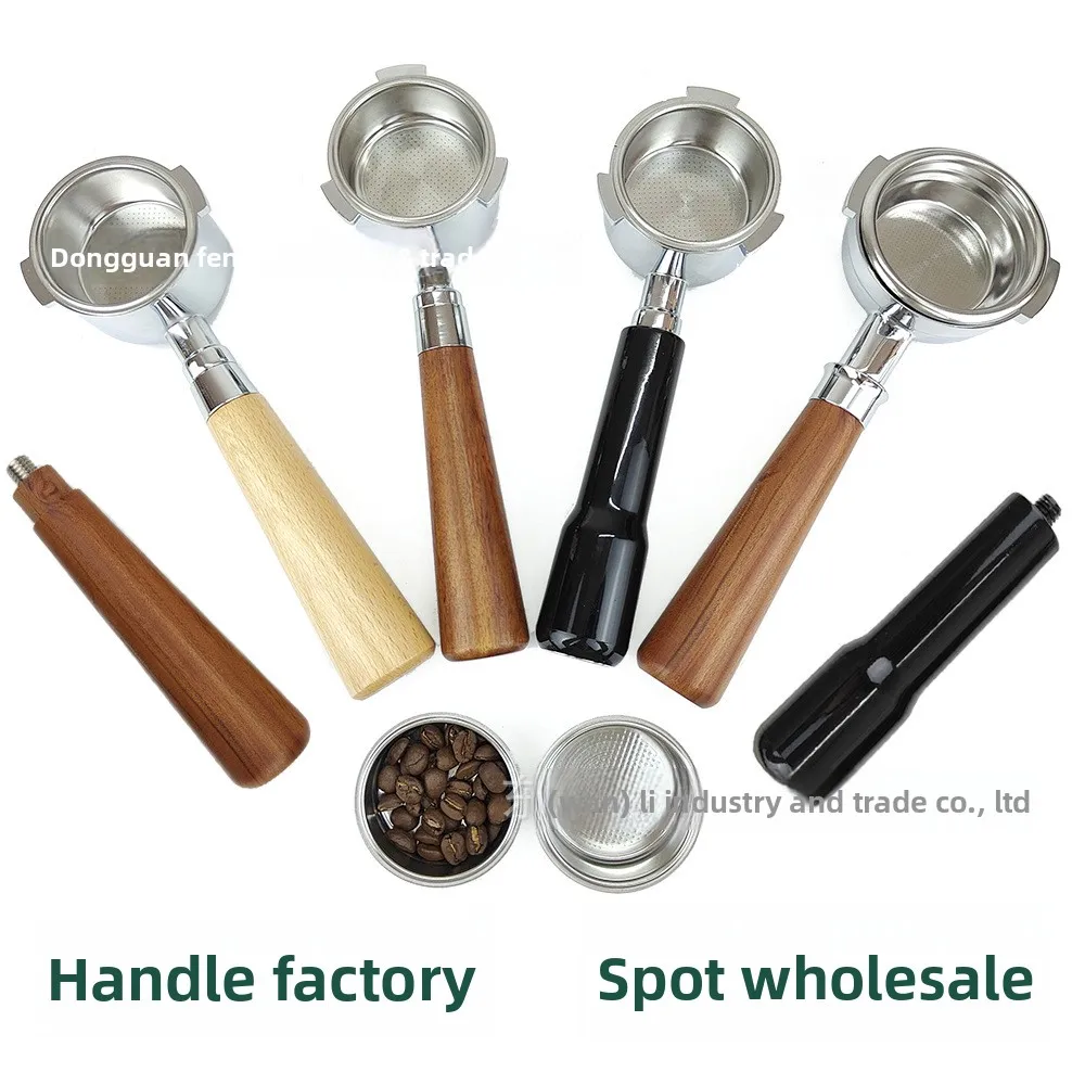 

Wood Bottomless Portafilter, 3-Ear Coffee Handle with 51mm/58mm Basket for Coffee Machine Modification