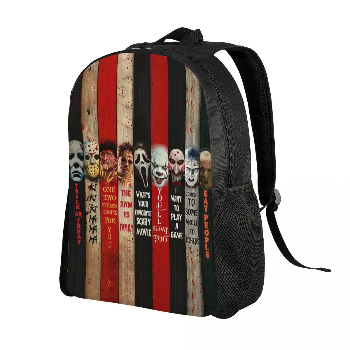 Halloween Horrorfilm Charakter Reise rucksack Männer Frauen Schule Laptop Bücher tasche College Student Daypack Taschen