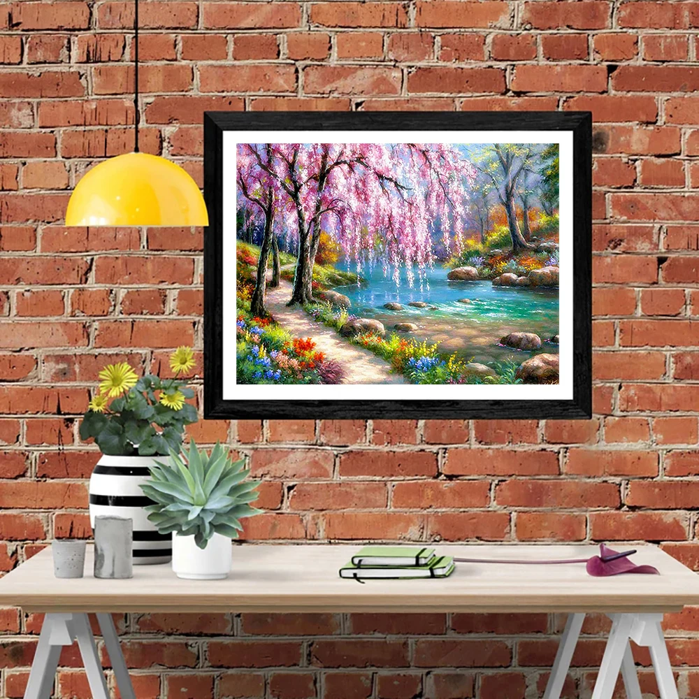 LZAIQIZG 5D DIY Diamond Painting Flower Garden Diamond Embroidery Landscape Picture Cross Stitch Handicraft Decoration For Home