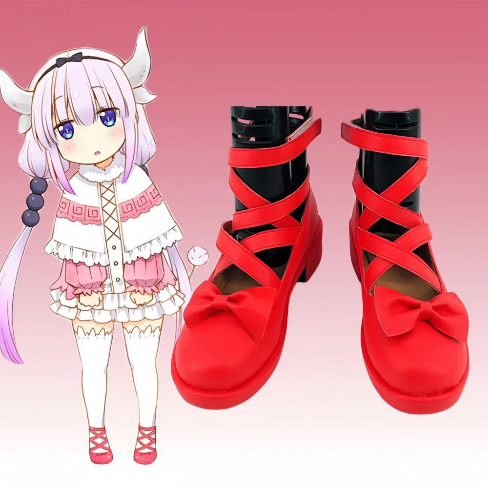 KannaKamui-zapatos de Cosplay de Anime, disfraz de sirvienta de dragón Kobayashi, utilería para fiesta de Halloween