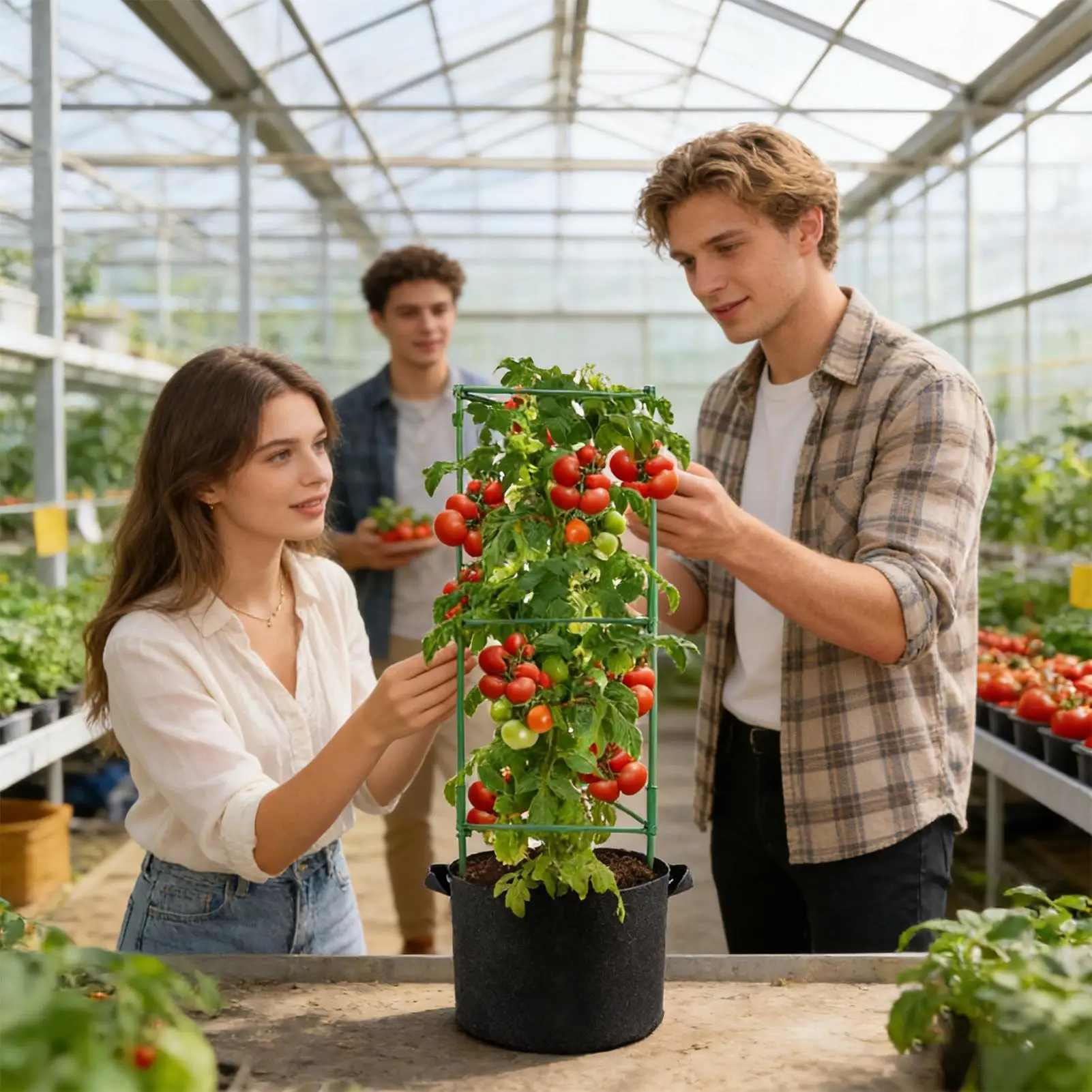 Tomato Cage Garden Climbing Plants Support With Grow Bags Adjustable Tomato Stakes For Home Indoor Outdoor Balcony Patio Deck