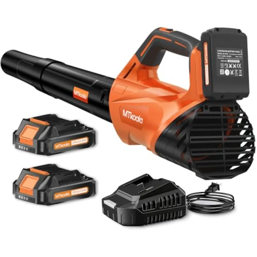 

Cordless Leaf Blower for Lawn and Yard Use ABS Plastic Body Black/Gray 450CFM 150MPH with 2-Speed Mode and Lightweight Design