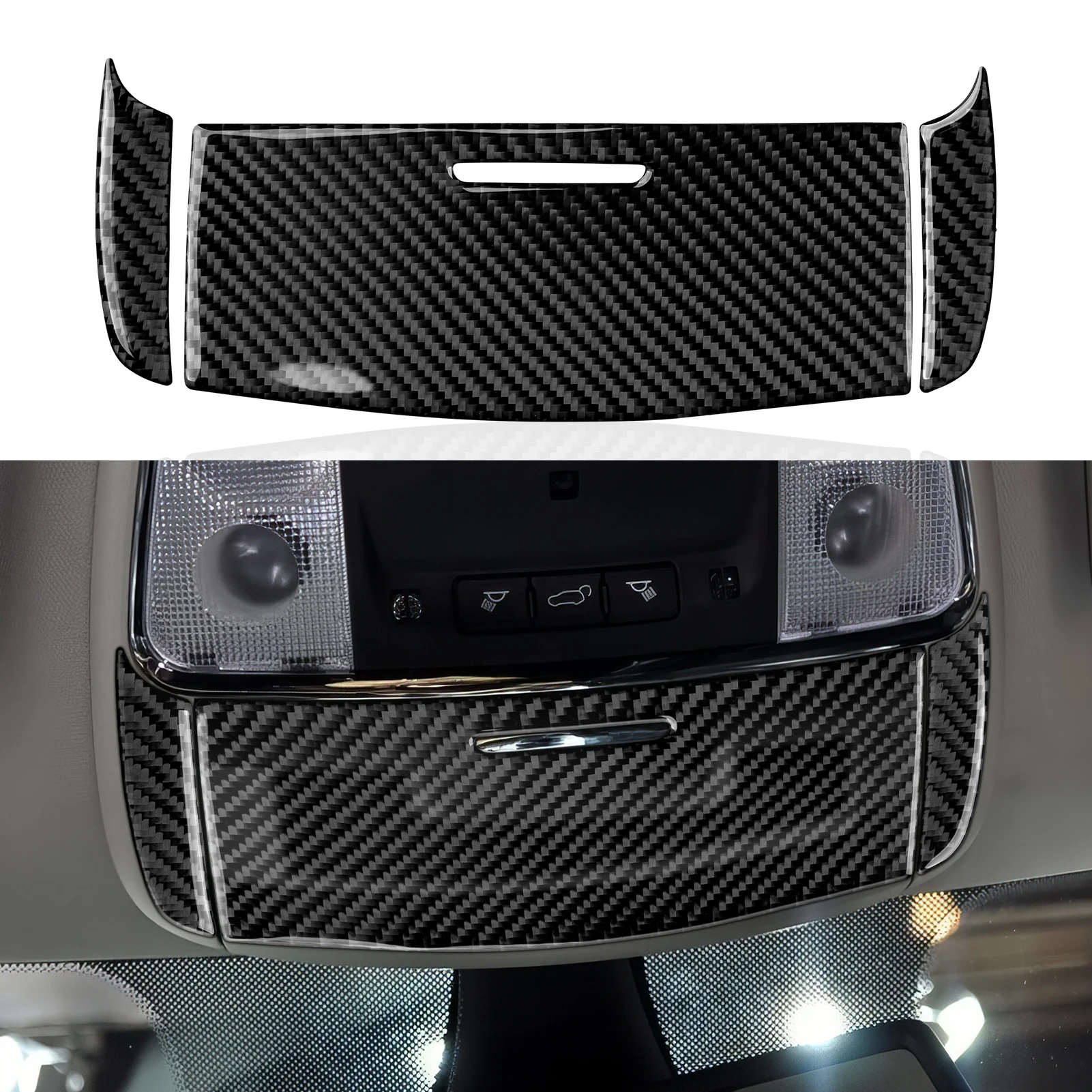 Reading Light Cover Decals for 2011-2024 Dodge Durango/ Charger Chrysler 2011-2023 /Jeep Grand Cherokee WK2 Carbon Fiber Sticker