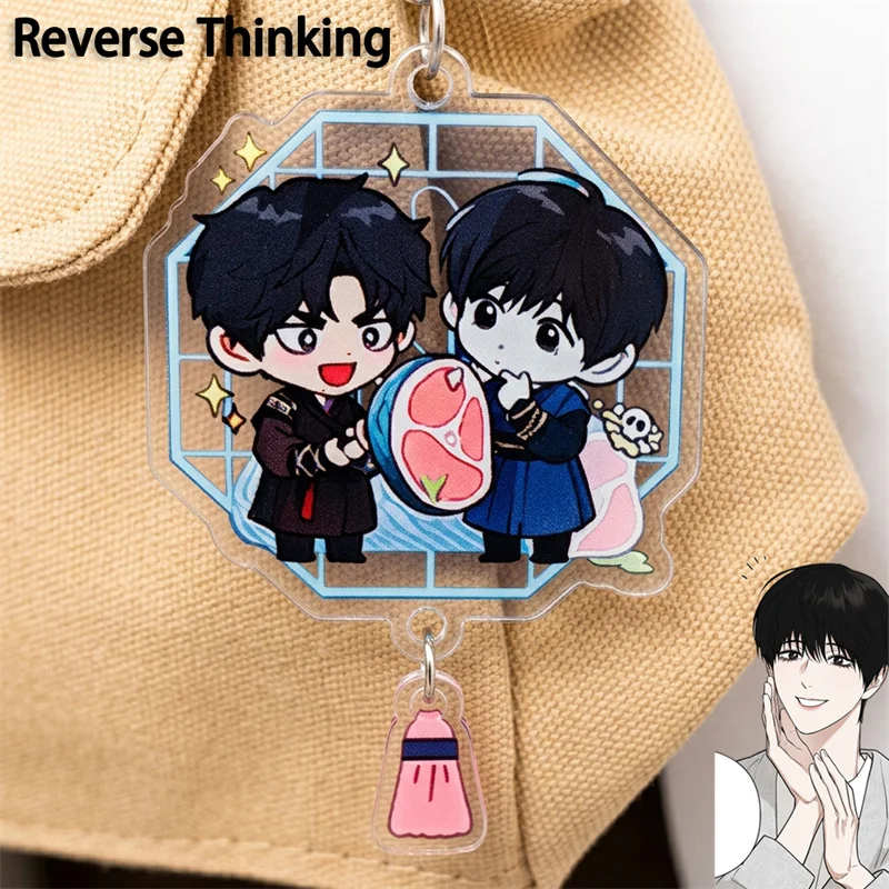 Comic Reverse Thinking Kwon Jiwook Park Juyeon Cosplay Keychain Acrylic Pendant Key Chain Bag Accessories Keyring Jewelry Prop
