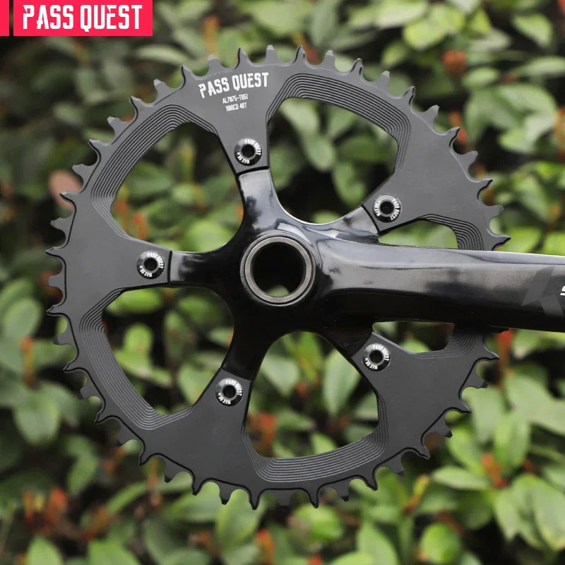 PASS QUEST 110BCD Five Claws Hollow Round Oval Road Bike Narrow Wide Chainring 36-58T Chain wheel Black