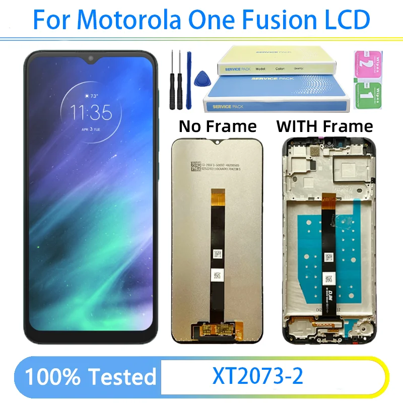 Pantalla LCD de 6,5 pulgadas para Moto One Fusion, montaje de digitalizador táctil para Moto ONE Fusion, pantalla de XT2073-2