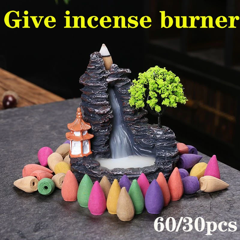 

Mixed Natural Incense Rose Jasmine Lavender Osmanthus Sakura Smoke Cone Reflux Tower Incense Backflow Incense Bullet sage