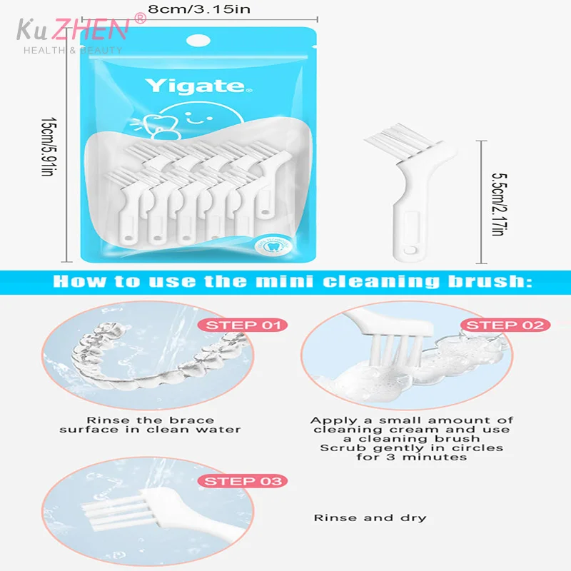 10pcs Mini Denture Cleaning Brush Toothbrushes False Teeth Brush Multi-Layered Bristles Non-Slip Ergonomic Orthodontic Oral Care