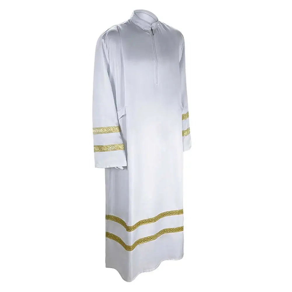 Średniowieczny pastor Cosplay Fantasy biała szata z długimi rękawami kobiety mężczyźni dorosły Halloween karnawał przebranie na imprezę odgrywanie ról ubrania