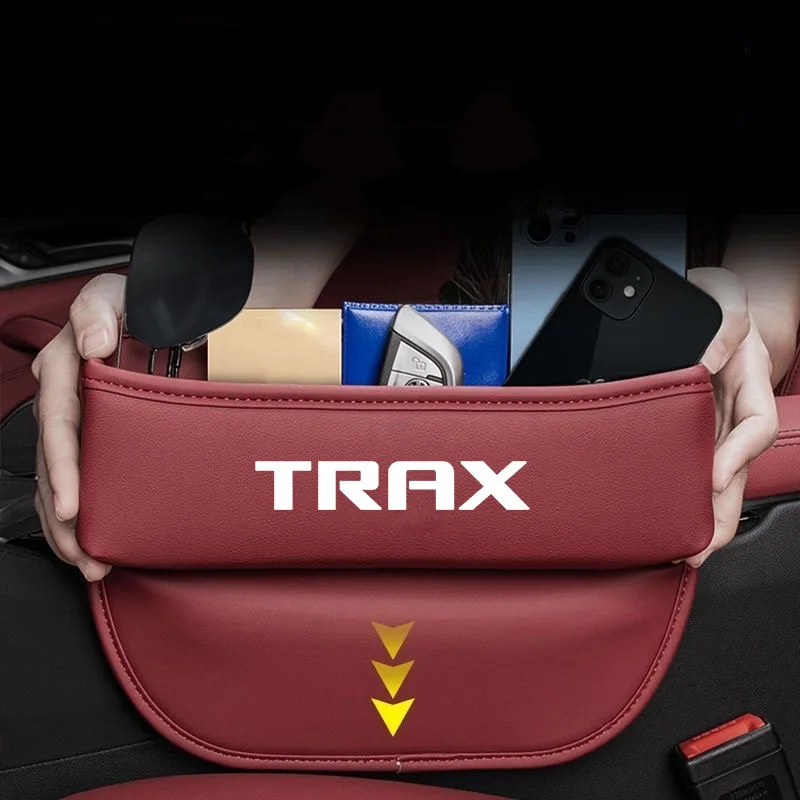 Organizador de asiento de coche, caja de almacenamiento de hendidura de cuero, accesorios para automóviles TRAX