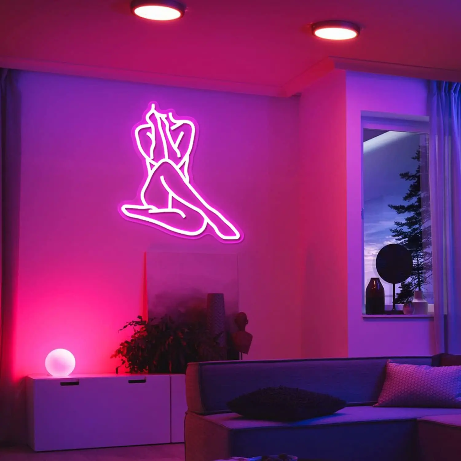 Lady Neon Sign USB Dimmable LED Neon Light  for Bedroom Man Cave Home Bar Party Pub Home Decoration Light up Sign Gift