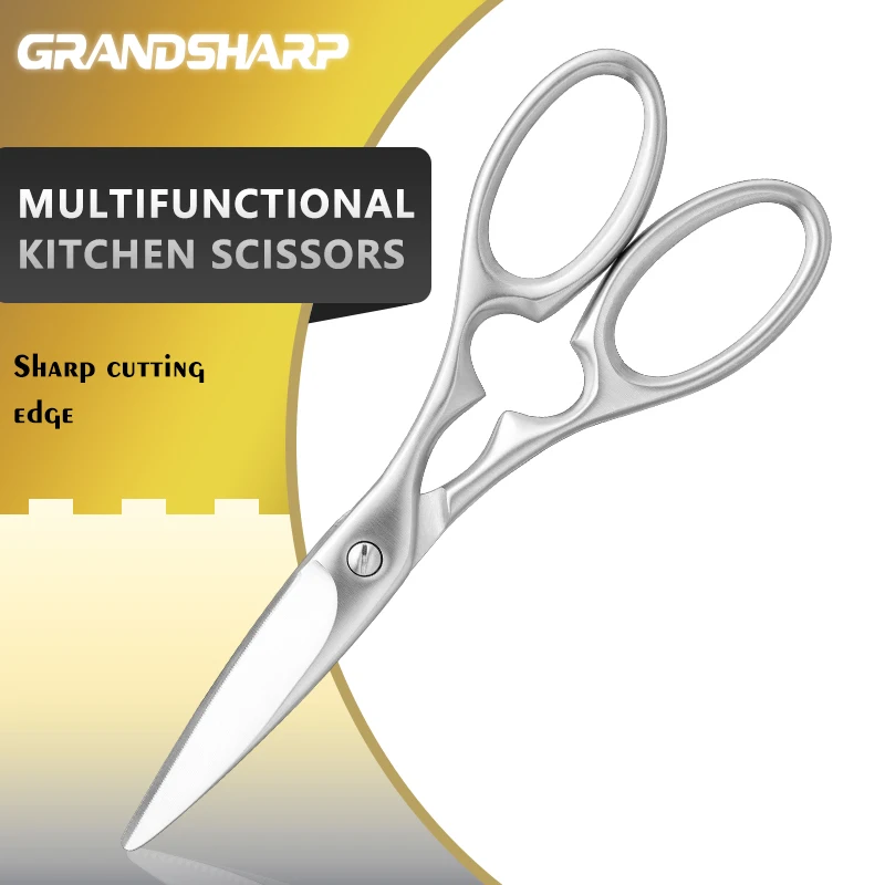 Multifunctional kitchen scissors 3Cr14 Stainless Steel Chicken Bone Scissors Sharp and Durable Kitchen Tools Grandsharp