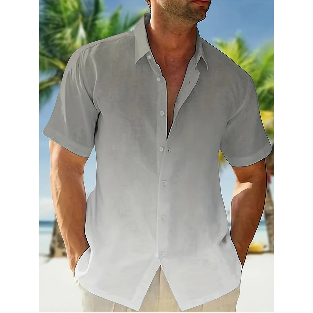 Camisas hawaianas con estampado 3D degradado de verano para hombre y mujer, ropa de calle informal a la moda, camisa de manga corta de gran tamaño, Tops para hombre, blusa