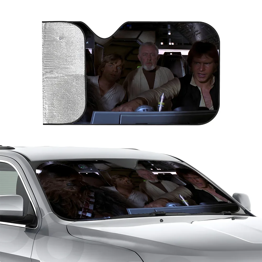 

S-star Funny W-wars Car SunSha Heat-insulating Aluminum Film Windshield Sunshas UV Rays Blocks Car Sun Visor Protector