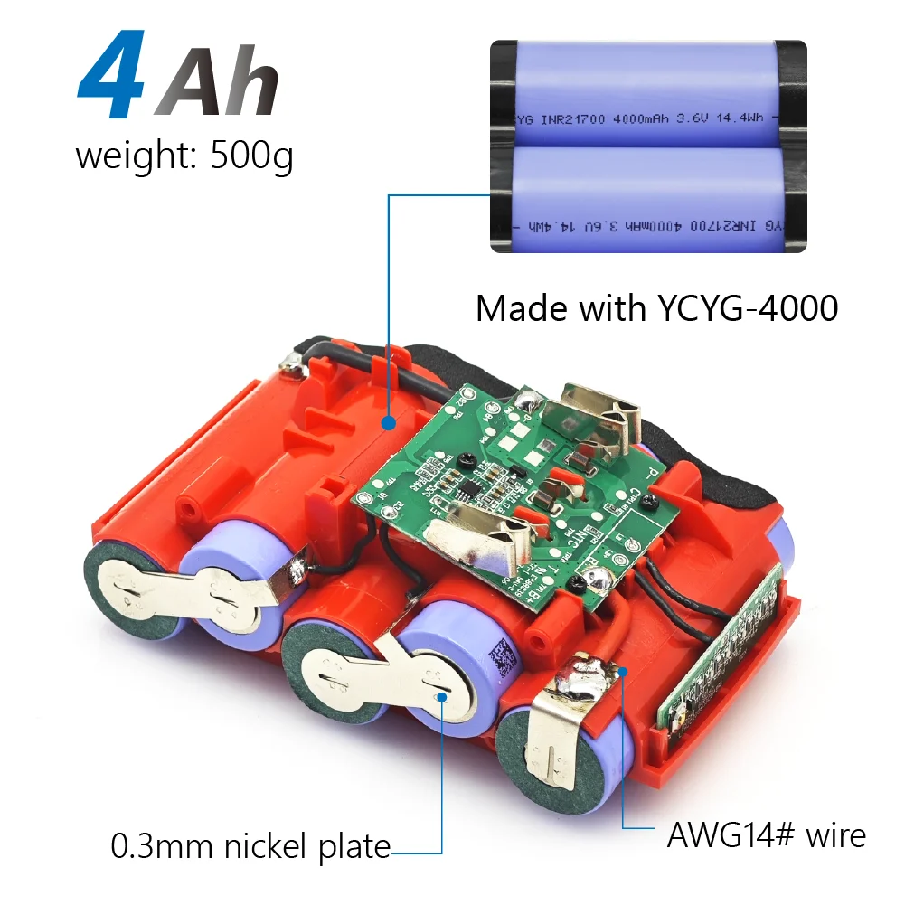 TPCELL 4AH/5AH For BOSCH Professional 18V 21700 Battery ProCORE 18V Li-ion Replacement for BAT609 BAT618 with bms