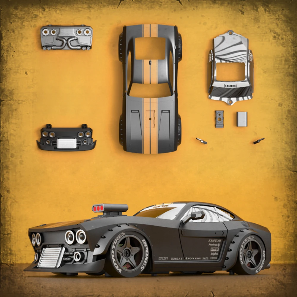 Kamtom RC Four-Wheel Drive Car 1 :32 Double Wheel Replace ESP Gyro Professional Boy Adult Drift High Speed Model Car Racing