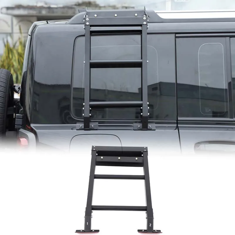 

For Haval Raptors 2023+ carbon steel aluminum alloy black car rear window side ladder Car exterior modification accessories