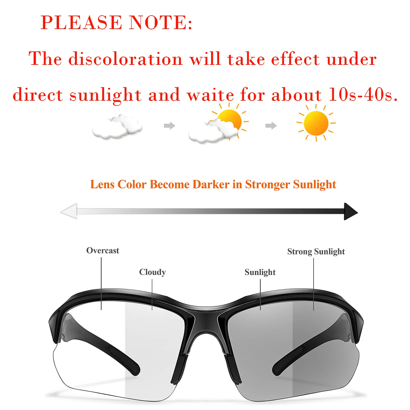 Photochromic Men Women Sports Cycling Sunglasses Daily Wearing Outdoor Running Travel Eyewere Windproof Trendy Goggles