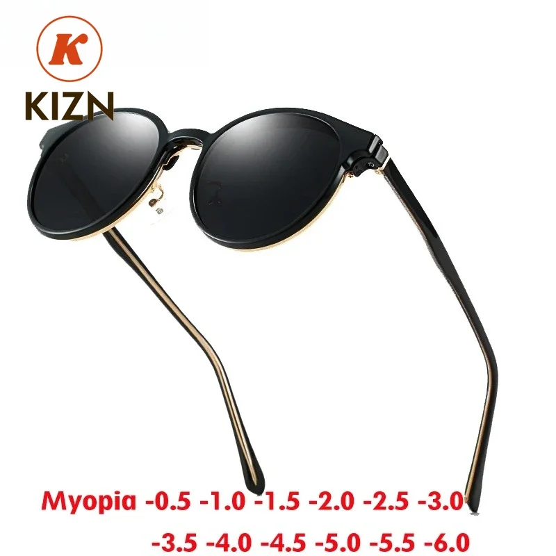 

Солнцезащитные очки KIZN с магнитной поляризацией для женщин и мужчин, 2025 НОВИНКА, 2 в 1, с клипсой, круглая оправа, оптические линзы, от -0.5 до -10