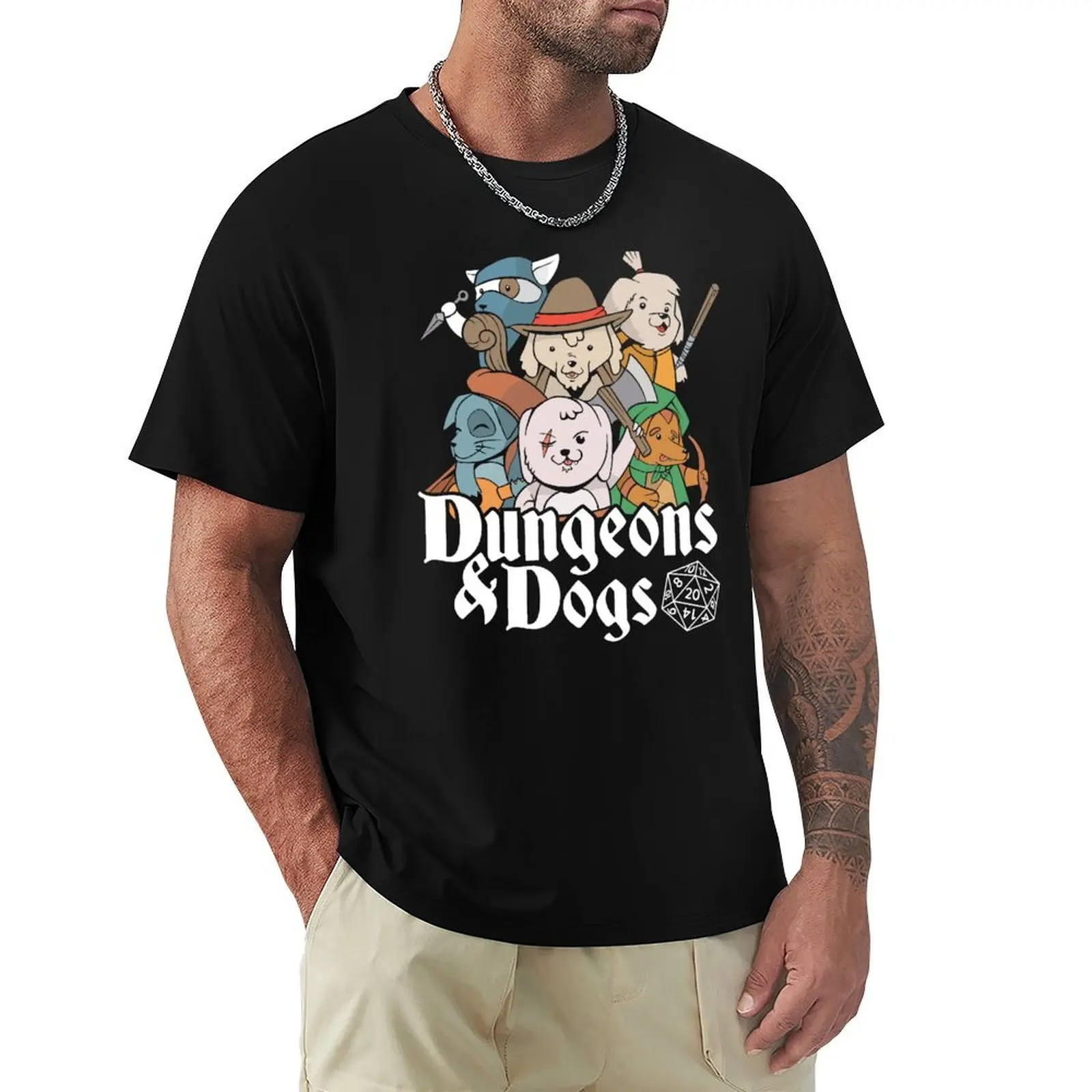 DUNGEON DOGS T-Shirt Anti-Fade Casual Tee Shirt