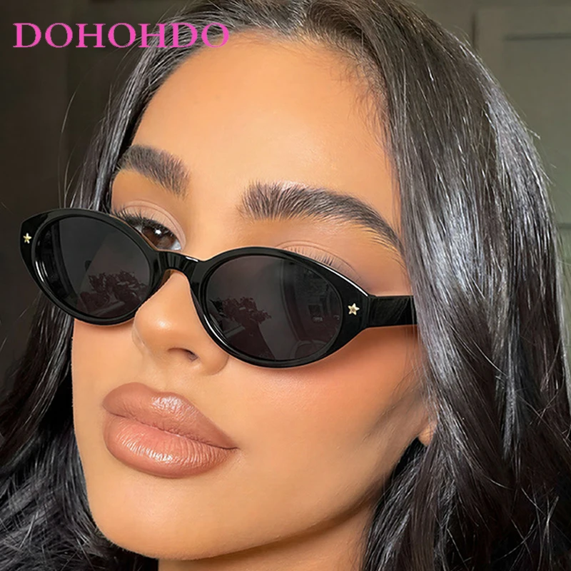 

New Fashion Designer Oval Star Decorate Women's Sunglasses Luxury Men Classic Glasses Outdoor Travel Shade Female Sunglass UV400