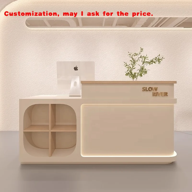 

custom.Internet Celebrity-Style Women's Clothing Store Simple Wood Reception Cabinet Bar Counter Shop Cashier Desk B