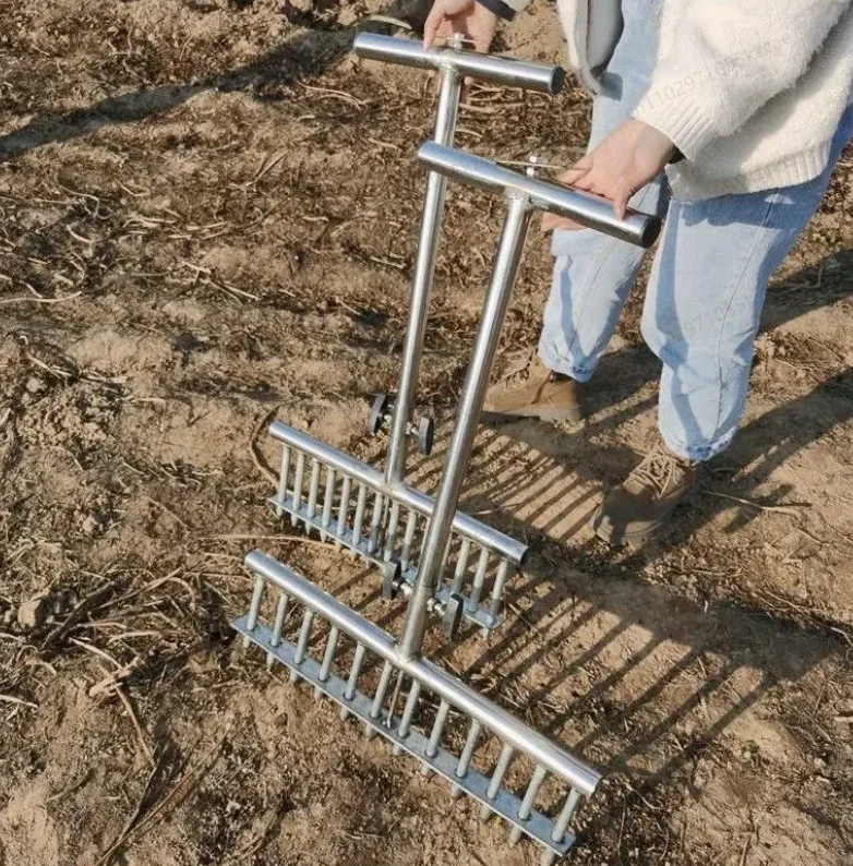 Manual Onion Seedling Planter & Scallion Fork, Automatic Punching Transplanter Tool for Vegetable Seedlings