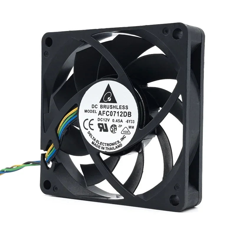 P 70*70*15MM Delta AFC0712DB DC12V 0.45A 7015 7CM four-wire 4-pin PWM speed control CPU cooling fan