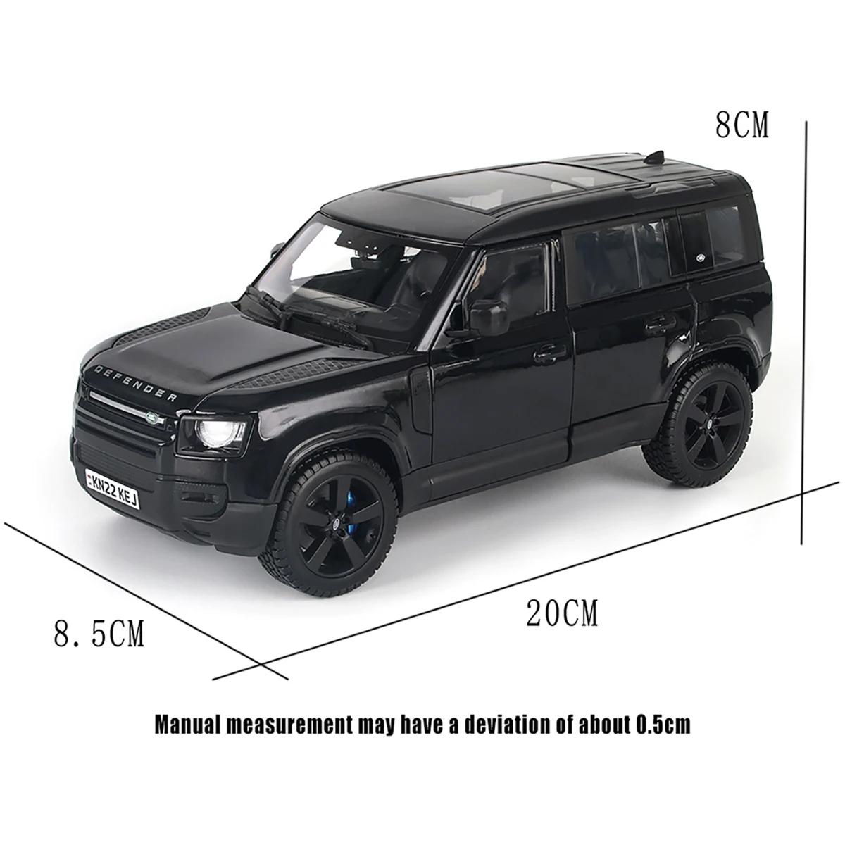 Bburago 1:24 Black Land Rover Defender 2022 simulation alloy car model crafts decoration collection toy tools gift